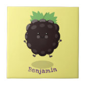 Carreau Caricature mignonne de mûre mauve de mûre mûre mau (Devant)