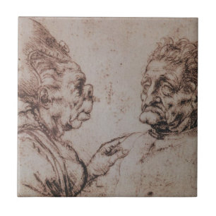 Carreau Caricature par Leonardo da Vinci