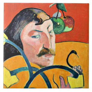 Carreau Caricature, peinture de Gauguin,