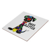 Carreau Caricature pour chiens noirs mignons (Côté)