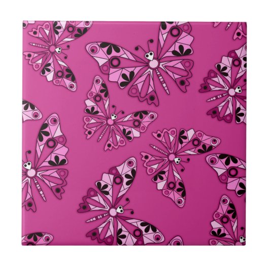 Carreau Caricature sans couture enfants abstrait papillon  (Devant)