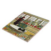 Carreau Carl Larsson - Fleurs sur un rebord de fenêtre (Côté)