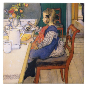 Carreau Carl Larsson Petit déjeuner malheureux de Late Ris