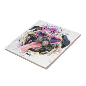 Carreau Carlin rose mignon d'aquarelle (Côté)