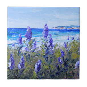 Carreau Carmel la Californie, plage, lupins, art de