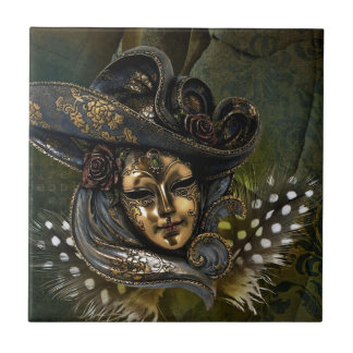 Carreau Carnival Masque vert Damas Carrelage