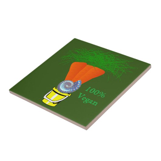 Carreau Carottes en céramique, 100% Vegan Green (Côté)