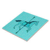Carreau Carousel Horse - Turquoise et Aqua (Côté)