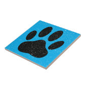 Carreau Carré Distants Pawprint Chien Bleu (Côté)