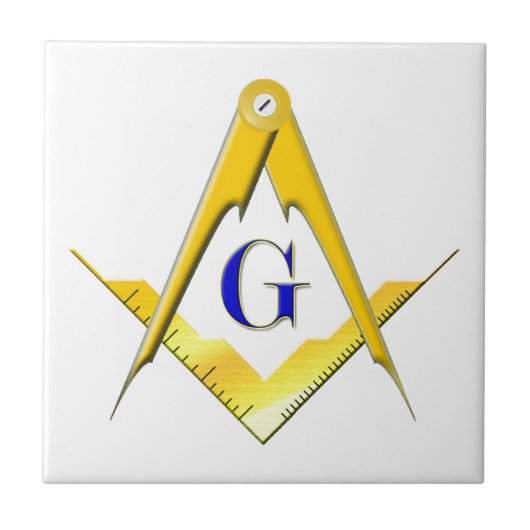 Carreau Carré et boussoles bleus de loge (Devant)