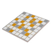 Carreau Carré, gris, blanc, moutarde jaune, moderne (Côté)