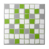 Carreau Carré, gris, blanc, vert, moderne (Devant)