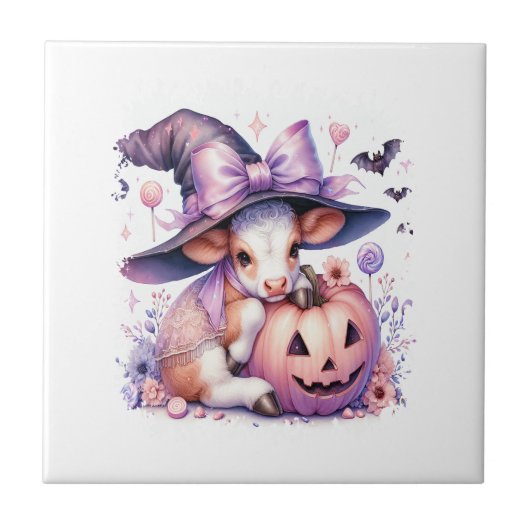 Carreau Carré Halloween Vache (Devant)