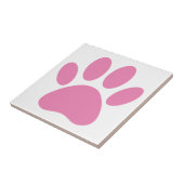 Carreau Carré Pawprint chien rose (Côté)