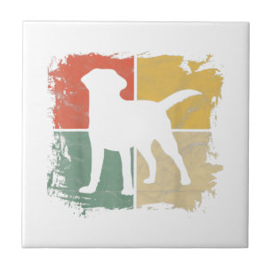 Carreau Carré Retro Labrador propriétaire cadeau Golden Bl