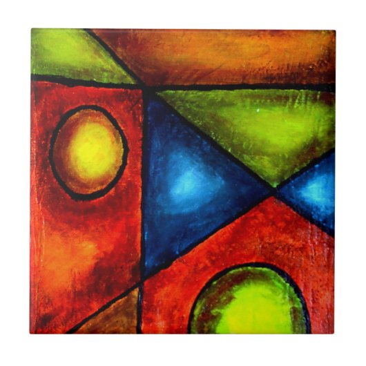 Carreau Carreau, Équilibre, Abstrait Acrylique (Devant)