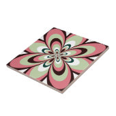 Carreau Carreau, Fleur abstraite 4, Rose, Marron, Vert cla (Côté)