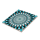 Carreau Carreau, Fleur Abstraite 5, Cyan (Côté)