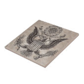 Carreau Carrelage à armoiries américain à l'ancienne (Côté)