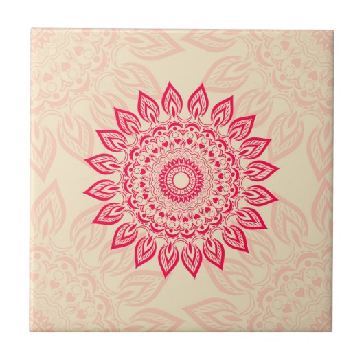 Carreau Carrelage Abstrait À Fleurs En Boho (Devant)