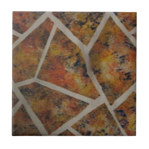 Carreau Carrelage Abstrait orange jaune Tan noir Design, c