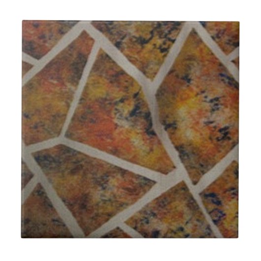 Carreau Carrelage Abstrait orange jaune Tan noir Design, c (Devant)