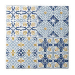 Carreau Carrelage Amalfi Italien Bleu Jaune Carrelage en c<br><div class="desc">Peut être entièrement customisé pour répondre à vos besoins. © Gorjo Designs. Fait pour vous via la plateforme Zazzle. // Besoin d'aide pour customiser votre design ? Vous avez d'autres idées ? N'hésitez pas à me contacter (Zoe) directement.</div>