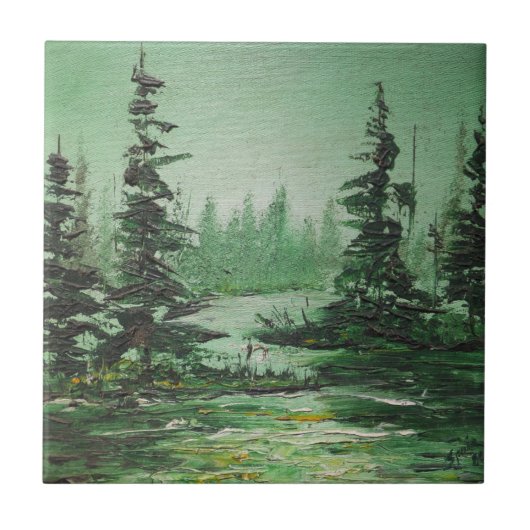 Carreau Carrelage Ann Hayes Peinture Forêt Verte (Devant)
