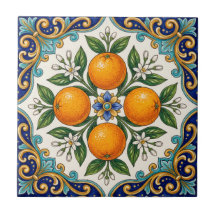 Carrelage Aqua Italian Majolica Orange Citron Desi