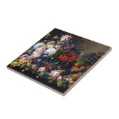 Carreau Carrelage arrière à impression florale vintage (Côté)