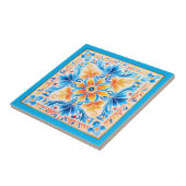 Carreau Carrelage Art Fleurs Mexicaines (Côté)