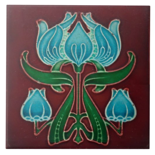 Carreau Carrelage Art nouveau cheminée décorative (Devant)