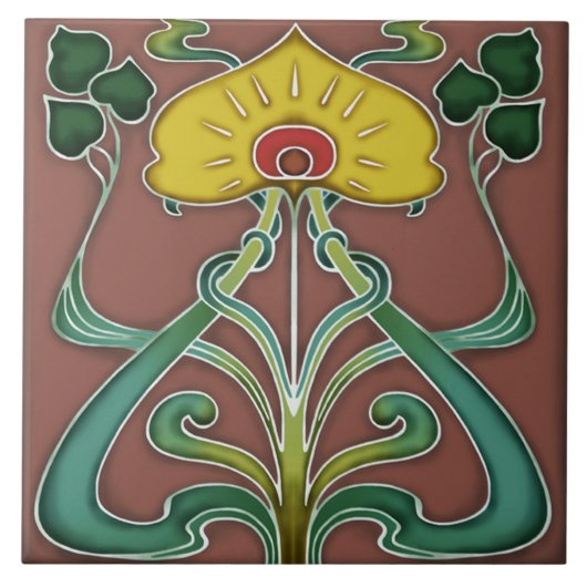 Carreau Carrelage Art nouveau cheminée décorative (Devant)