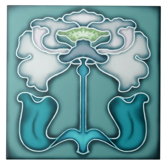 Carreau Carrelage Art nouveau cheminée décorative (Devant)