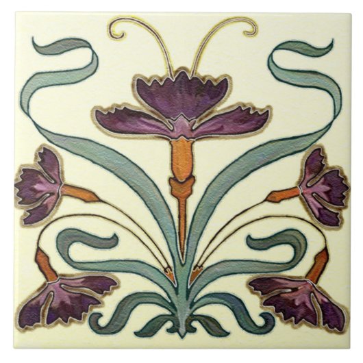 Carreau Carrelage Art nouveau cheminée décorative (Devant)