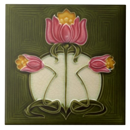 Carreau Carrelage Art nouveau cheminée décorative (Devant)