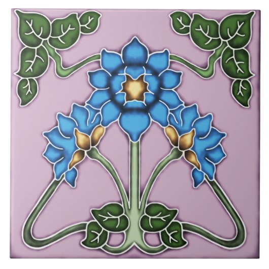 Carreau Carrelage Art nouveau cheminée décorative (Devant)