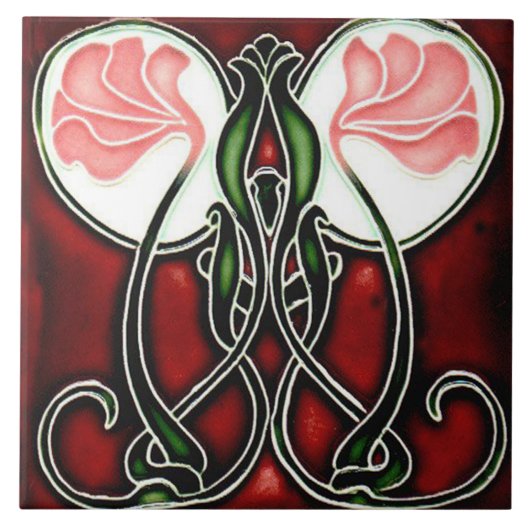 Carreau Carrelage Art nouveau cheminée décorative (Devant)