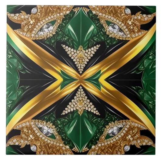 Carreau Carrelage aux couleurs jamaïcaines design moderne (Devant)