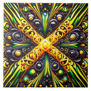 Carreau Carrelage aux couleurs jamaïcaines design moderne