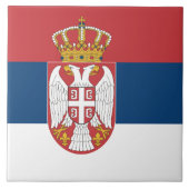 Carreau Carrelage avec drapeau de Serbie (Devant)