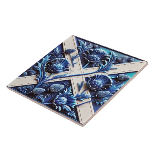 Carreau Carrelage avec teintes écossaises design moderne (Côté)