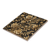 Carreau Carrelage baroque flamand noir et or (Côté)