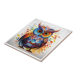 Carreau Carrelage blanc (Chouette d'automne) RFPMDesigns ©