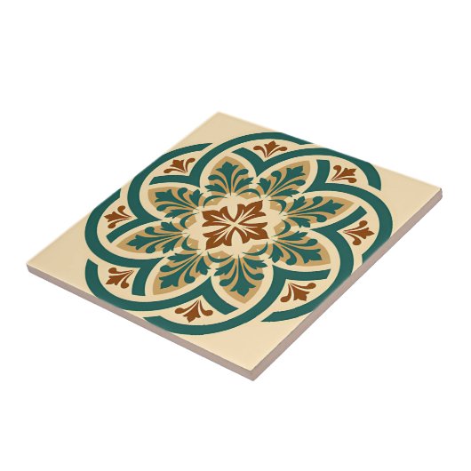 Carreau carrelage blanc et or classique (Côté)