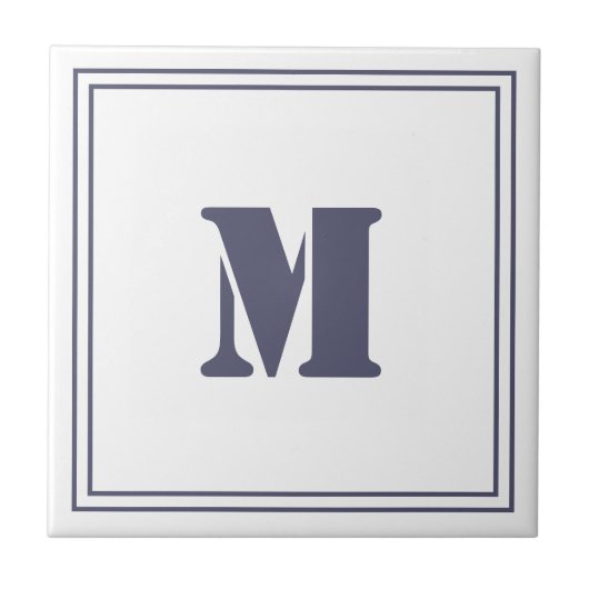 Carreau Carrelage blanc monogramme (Devant)