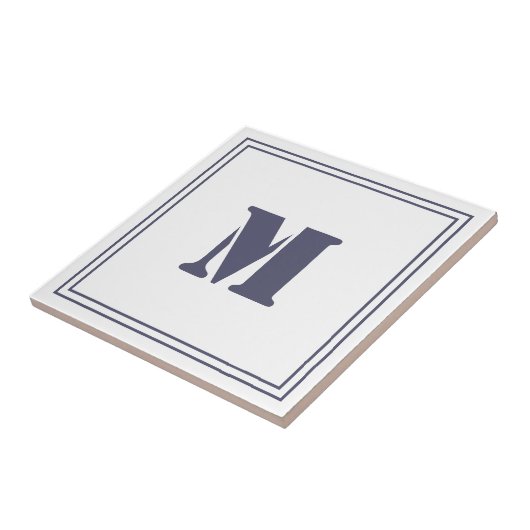 Carreau Carrelage blanc monogramme (Côté)