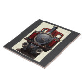 Carreau Carrelage bleu et rouge (Côté)