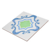 Carreau Carrelage bleu et vert de la Méditerranée (Côté)