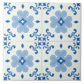 Carreau Carrelage bleu fleuri (Devant)